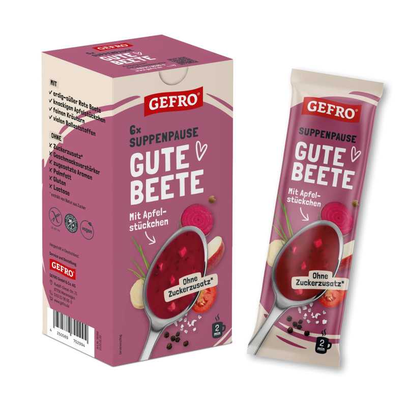 GEFRO Gute Beete – Soupe de betterave à la pomme à emporter GEFRO Gute Beete – Soupe de betterave à la pomme à emporter