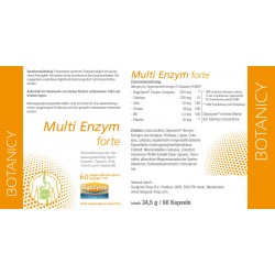 BOTANICY MULTI ENZYM forte Inhaltsstoffe